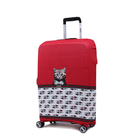 Чехол для чемодана RW1085-M Кот красн.