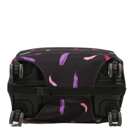 Чехол для чемодана RW1106-S Перья на черн.