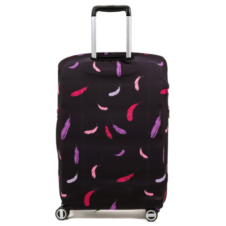 Чехол для чемодана RW1106-S Перья на черн.