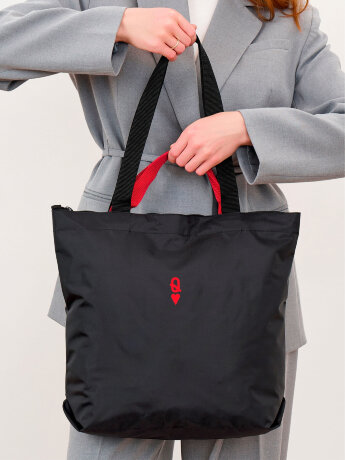 Шоппер непромокаемый 1-178 Королева/любовь/черн