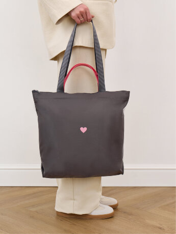 Шоппер непромокаемый 1-178 Любовь/сер