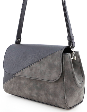 Сумка женская Оливи 1221 черн/сер.замш