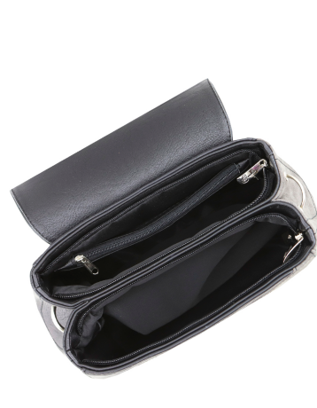 Сумка женская Оливи 1221 черн/сер.замш