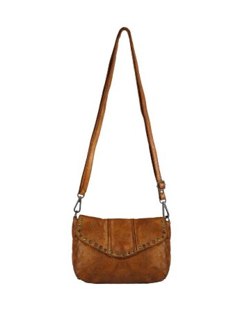 Сумка женская с клепками Bear CL44410 cognac