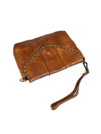 Сумка женская с клепками Bear CL44410 cognac