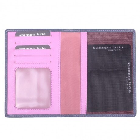 Обложка для паспорта Stampa Brio 268-1514SFP Blue/Pink