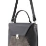 Сумка женская Оливи 1219 черн/сер.замш