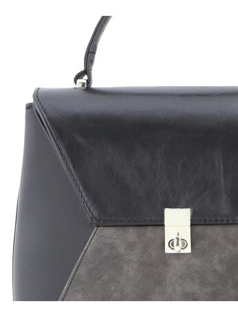 Сумка женская Оливи 1219 черн/сер.замш