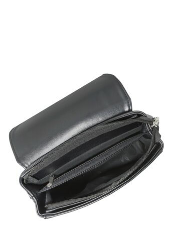 Сумка женская Оливи 1219 черн/сер.замш