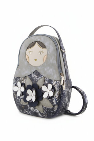 Рюкзак Оливи 1284 сер/син(Матрешка)
