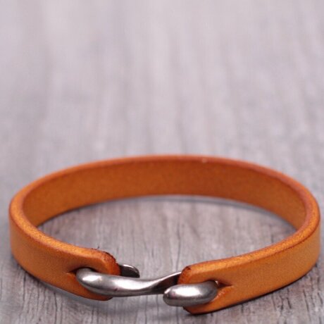 Браслет кожаный 710 рыж (22см)