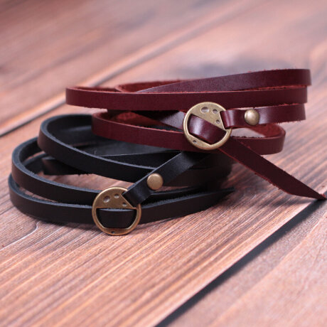 Браслет кожаный 3022 кор многосл.