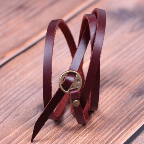 Браслет кожаный 3022 кор многосл.