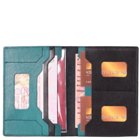 Бумажник водителя Sharpey 0300 черн/бирюз