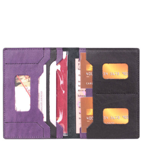 Бумажник водителя 0300 Sharpey черн/фиол