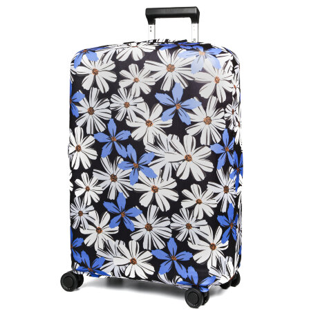 Чехол для чемодана W1058-L  Цветы син.