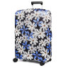 Чехол для чемодана W1058-L  Цветы син.
