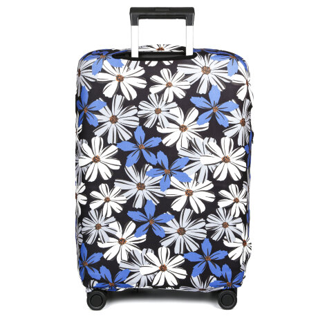 Чехол для чемодана W1058-L  Цветы син.
