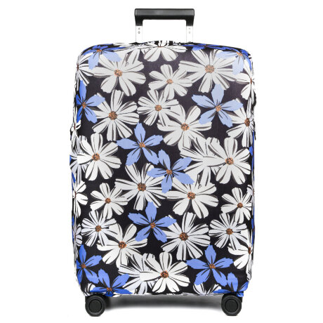 Чехол для чемодана W1058-L  Цветы син.