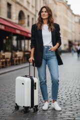 Чемодан Bagvoyage BV01/16 белый со съемными колесами