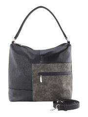 Сумка женская Оливи 1259 черн/сер.замш.сер