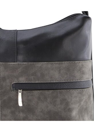 Сумка женская Оливи 1259 черн/сер.замш.сер