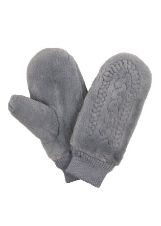 Варежки Снегурочка резин/косички сер