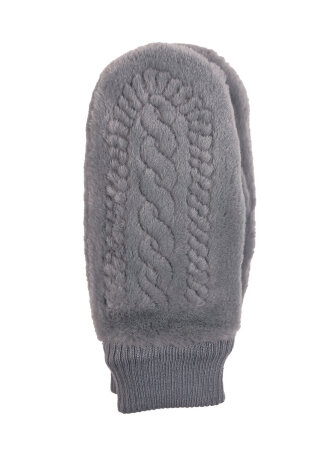 Варежки Снегурочка резин/косички сер