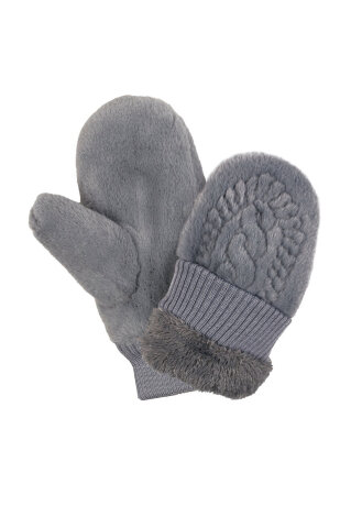 Варежки Снегурочка резин/косички сер