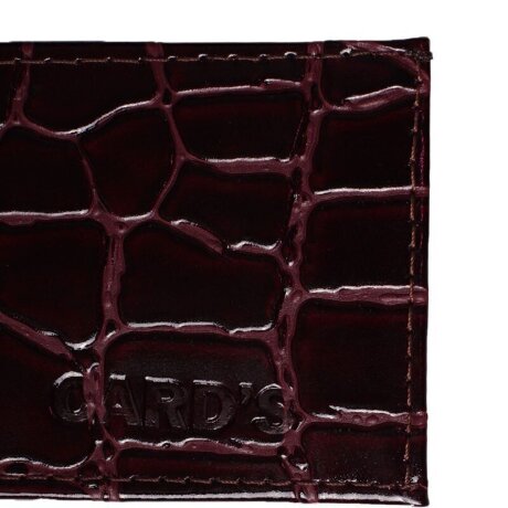 Чехол для карт бордо/череп/лак
