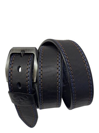 Ремень мужской Remart буйвол строчка син 40мм