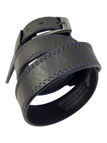 Ремень мужской Remart буйвол строчка син 40мм